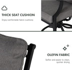Grand patio Dining Chairs Set of 6，Outdoor Swivel Patio Dining Chairs Set of 6，Swivel Rocker Dining Chair，Outdoor Dining Chairs with Grey Cushions, Patio Chairs for Outside, Garden Lawn Porch