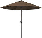 California Umbrella 9' Round Sunbrella Aluminum Outdoor Deck, Pool or Patio Umbrella, Crank Lift, Auto Tilt, Bronze Pole, Sunbrella Cocoa