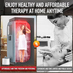 Infrared Steam Sauna with 660nm Red Light Therapy & 850nm Infrared Light Panel, 3L 1300W Steamer, Folding Chair, XXL Portable Sauna Personal Sauna Box Sauna Tent Home Sauna