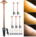Gardenreet Low Voltage Landscape Lighting Brass, 2700K/3000K/4000K Adjustable 12v Pathway Lights Waterproof, Copper Path Light for Exterior Area Patio House with 3W 270LM G4 Bulb (6 Pack)