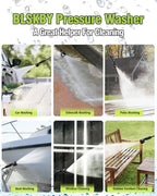Portable Cordless Pressure Washer with Faucet Adapter - 2 Pack Batteries 1200PSI Cordless Power Washer Battery Operated with 6-in-1 Nozzle, Adjustable Foam Cannon LCD Touch Screen for Car Garden