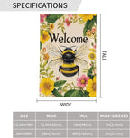 Bee Garden Flag Vertical Double Sided Outdoor Yard Flags 12.5x18 Inch Burlap Banners for House Lawn