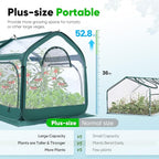 Quictent Premium Greenhouse with Screen Window, Portable Fast-up Plant Greenhouses for Outdoors with Heavy Duty Pop-up Fiberglass Frame Durable Waterproof Cover, 98.4x49.2x52.8 Inch, Green