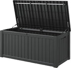 120 Gallon Outdoor Storage Box, Resin Deck Boxes Outdoor Waterproof For Patio Furniture, Garden Tools, Pool Supplies, Lockable And UV Resistant