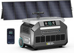 IEE P3200 3200W Solar Generator with 500W Panel, 2048Wh Solar Power Station, 1800W Fast Charging, Smart APP Control Emergency Power Station for Home, Camping, RVs, Outdoor Battery Backup