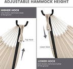 Lazy Daze Hammocks Double Hammock with 9ft Space-Saving Steel Stand Includes Portable Carrying Case, 450 Pounds Capacity (Natural)