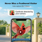 Bird Feeder with Camera,FHD Live View Video,Smart WiFi Bird Feeder Camera with Solar Panel,AI Birds Identification,IP65 Waterproof Birds House with Cam,Instant Arrival Alerts,Ideal Gift for Fathers