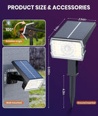 Solar Spotlights Focus Lights Outdoor Waterproof IP65,Multicolor,RGB,4 Pack,6 Color,2 Lighting Modes,105°Adjustable 58 LED Spot Lights Solar Prowered Flood Light for Yard/Landscape/Garden/House