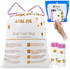OKKEAI 4 Gallon Small Tear-Free Drawstring Trash Bags, White Bathroom Garbage Bags 60 Count – Heavy Duty Leak-Proof Wastebasket Liners with Safety Warning for Bathroom, Kitchen, Bedroom, Office
