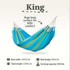 LA SIESTA Flora Classic Cotton Hammock and CasaMount - Indoor/Outdoor Extra Large 2 Person Double Hammock - King, Curacao