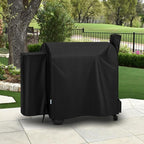SunPatio Outdoor Waterproof Pellet Grill Cover Compatible with Traeger 34 Series Wood Pellet Grill and Smoker, Texas and More Full Length BBQ Barbecue Cover, All Weather Protection, Black