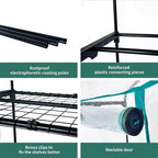 4 Tier mini Indoor Greenhouse Upgraded with Shelf Clips,27"x19"x62" Greenhouse for Indoors&greenhouses for Outdoors with PVC Cover and Roll-Up Zipper Door