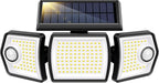 VIVOHOME Linkable Solar Lights Outdoor, Dual Roating Motion Sensor Flood Lights Solar Powered Security Light with 3 Heads, 2500LM, IP65 Waterproof for Outside, Yard, Garage, Wall, Patio