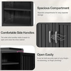 ROJIK Shoe Cabinet Waterproof UV-Resistant,Storage Bench Indoor Outdoor with Adjustable Shelves,for Entryway Bedroom,Hallway,Living Room(3 Door,Black)