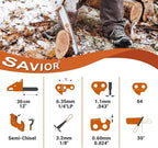 Savior 71PM3-64 12 Inch Pole Saw Chain, 1/4" Pitch .043" Gauge 64 Drive Links for 3670-005-0064, 12 Inch Chainsaw Chain Fits Stihl MSA120 C-B MSA140 C-B MSA160 C-B MSA 60 C-B and More