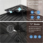 Endark 10x10FT Hardtop Gazebo with Double Roof, Aluminum Frame Outdoor Pavilion with Netting and Curtains for Patio, Backyard, Lawn