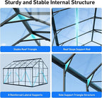 Outdoor Greenhouse, Polycarbonate Green House, Small Walk-in Greenhouse with Vented Roof Window, Windproof Aluminum Frame with Quick-Installation Structure, Suitable for Gardening