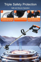 Cordless Weed Wacker,Lightweight Adjustable Design,Electric Weed Eater,2 Batteries,Safer Yard Work,Grass Trimmer Cordless for Lawn, Garden, Yard GCJ-Black
