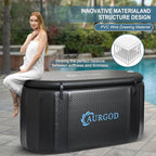 238Gallon Inflatable Cold Plunge Tub for Recover, Upgraded Thickened 2 Person Ice Bath Tub, Bathtub Adult, Insulated Lid, Pump, Strong Handbag