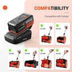VOLTASK 24V 4.0-Ah Lithium iON Battery + 2.2A Rapid Charger for Cordless Snow Shovel and Cordless Snow Blower