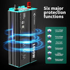 Power Inverters 12V DC to 110V AC Converter for Vehicles USB-C/PD 25W Fast Charging Ports Car Charger Adapter with a Cigarette Lighter Ports Plug Outlet (Modified sine wave-1800W)
