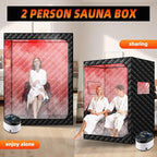 Portable Infrared Steam Sauna with Red Light Therapy Lamp, 2 Person Saunas Tent with 4L Steamer, 2 Large Folding Chairs, Remote Control, Indoor 1 or 2 Person Home Spa for Gym/Pilates/Garage