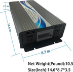 3000W Off Grid Pure Sine Wave Power Inverter 24V DC to 110V 120V AC with LCD Display for RV Camping Truck Home Solar