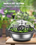 16 Inch Bud Leaf Bowl Trimmer, 16" Trim Bowl with Clear Visibility Dome and Sharp Stainless Steel Blades, for Twist Spin Cutting Buds, Flowers, Leaves, Hydroponics Plants