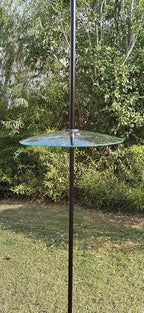 13" Glass Rain Cover for Bird Feeder Outdoors - Baffle on Shepherd Pole/Post or S Hook Hanging - Large Weather Guard Protective Dome - Clear (Dia. 33CM)