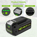 40V 4000mAh Battery Compatible with Greenworks 40V 4.0Ah Lithium-Ion Battery