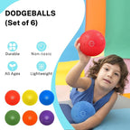 Dodgeballs Playground Balls, Dodge Ball Set for Kids & Adults, Bouncing Kickballs Handball for Outdoor & Indoor Games - Includes Pump & Mesh Storage Bag