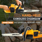 Cordless Chainsaw 16 inch 40V (2 x 20V MAX),Compatible for Dewalt Battery, Auto-Oiler, Brushless Hand-held Chain Saw for Wood Cutting, Battery Tree Saw for Tree Trimming/Pruning(Tool Only)