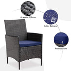 PHI VILLA Outdoor Rattan Chairs, 4 Pieces Modern Heavy Duty Wicker Armchair with Removable Cushion for Patio, Deck, Porch, Balcony