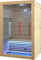 Wooden Infrared Sauna Room, Canadian Hemlock Low EMF, 2-3 Person 1832W Personal Home Spa Carbon Heater Sauna Full Spectrum Sauna Room