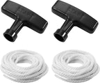 2-Pack Lawn Mower Pull Cord, 1.4m 13/64 Inch 5mm Recoil Starter Rope with Handles Fit for Honda Predator Champion Generac Small Engine Generator Trimmer Chain Saw Pressure Washer Snow Blower