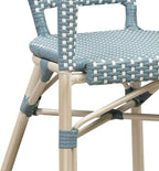 PURPLE LEAF 7 Pieces Outdoor Dining Set Patio Furniture Set with Large Aluminum Table and French Wicker Chairs for Garden Backyard Light Blue Patio Dining Set