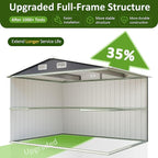 10x8 FT Outdoor Storage Shed, Metal Garden Tool Shed with Updated Frame Structure and Lockable Doors, Ideal for Backyard Garden Patio Lawn, Grey