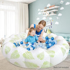 Inflatable Baby Pool, Portable Paddling Baby Swimming Pool for Toddlers Ages 0-3 Years Girls and Boys, Indoor& Outdoor, Garden and Backyard Summer Water Party, 35.4x9.8 in (Green Leaves)