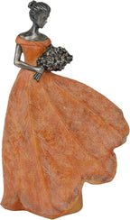 Guichifun Fairy Statue Collection Home Decoration - Orange Leaf Angel Girls Resin Fall Decor for Outside or Inside Rustic Garden Outdoor Yard Decorations Figurines Gift 7.5 x 4.5 x 11.5 Inch