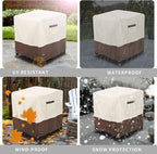 Patio Wicker Side Table Cover, Suitable for 3-Piece Outdoor Wicker Patio Bistro Set Side Table, Waterproof Square Patio Small Side Table Cover 22 W x 22 D x 18 H inches Beige and Brown