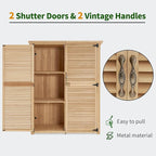 MCombo Outdoor Storage Cabinet, Wooden Storage Shed with Latch, Outside Garden Tool Shed with 2 Doors for Patio Yard Lawn, 1900 (Natural, Large)