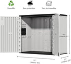 ZZM 37 Cu.ft Outdoor Storage Cabinet with One Tool Kit, Horizontal Storage Shed for Garage, Bike, Garbage Cans, Garden Accessories
