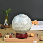 JIC Gem Natural Large Healing Crystal Sphere Ball Trolleite Crystal Decorative Ball Chakra Meditation Fengshui (100-110mm)