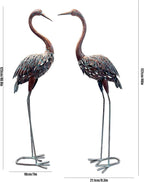 2 Pack Beautiful Heron Outdoor Garden Statue Ornament Realistic Metal Heron Lawn Yard Patio Decorations Art Sculpture Outside Decor Gift for Women Grandma Birthday,48" Tall Brone Heron