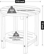 LZRS Round Adirondack Side Table Double End Table, Outdoor Side Tables for Patio, Backyard,Pool, Indoor Companion, Easy Maintenance & Weather Resistant(Black)