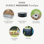 Intex PureSpa 6 Person Bubble Massage Inflatable Hot Tub Spa Set, Sahara Tan - Portable Outdoor Spa Plus Water Heater Pump, Foam Cover, Dispenser Ball
