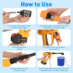 Upgraded LCD Display Portable Cordless Pressure Washer, 790 PSI 21V 2x3.0AH Rechargeable Batteries Powered Pressure Washer, 6-in-1 Nozzle for Car Floor Wall Fence Cleaning,10 Adjustable Pressure Modes
