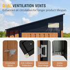 8x4 Ft Outdoor Storage Shed, Metal Garden Shed with Triple Lockable Doors & Vent, Multi-Used Shed for Backyard, Patio, Lawn and Tool & Bicycle Storage