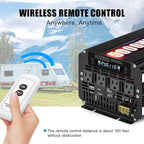 LVYUAN 5000 Watt Power Inverter 24V to 110V 120V for Vehicle, Solar Inverter System, Heavy Duty, RV, Truck, Off Grid,Camping with 4 AC Outlets, LCD Display, Wireless Remote Control, Car Power Inverter