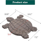 Sungmor Cast Iron Turtle Stepping Stones, Sturdy Metal Stepping Mat for Front Door, Outdoor Walkway Decorative Statue, Garden Path Pavers for Yard Lawn Landscaping